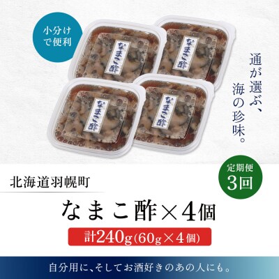【定期便:全3回】【マリナシーフーズ】なまこ酢×4個 計240g【02181】