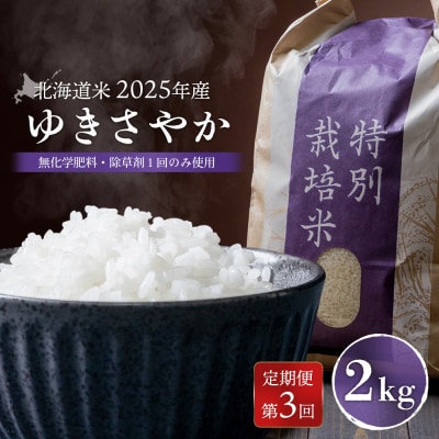 【2025年産】【定期便:3回】 北海道米 ゆきさやか　2kg【25171】