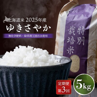 【2025年産】【定期便:3回】 北海道米 ゆきさやか　5kg【25173】
