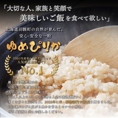 【2026年産新米】【定期便:3回】ゆめぴりか玄米 10kg(無化学肥料、除草剤一回)【25211】