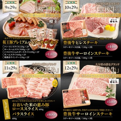 毎月29日にお届け!逸品お肉1年間定期便/計12回発送_2387R