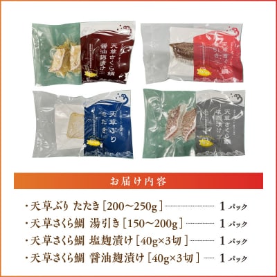 天草YO!殖魚便 ぶり さくら鯛 4種 各1パック_S042-004A