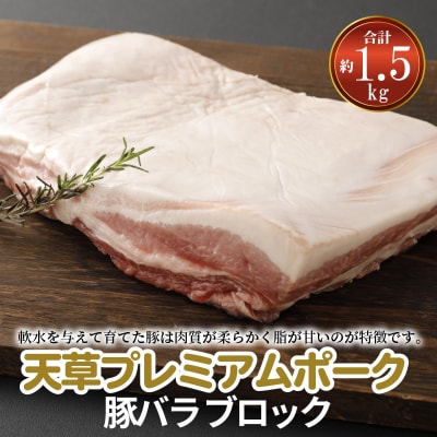 天草プレミアムポーク 豚バラ ブロック 約1.5kg_S058-024A