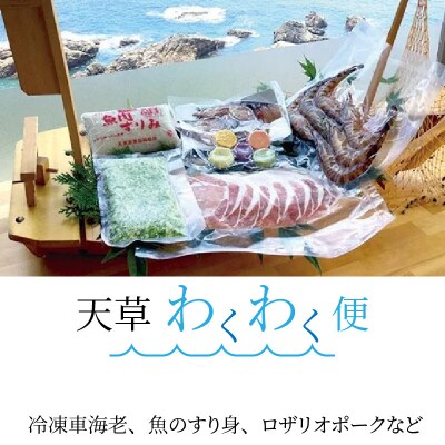 天草わくわく便セット(冷凍車海老、魚のすり身、ロザリオポークなど)_S059-001A