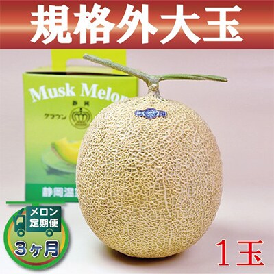 【毎月定期便】クラウンメロン(規格外大玉) 1玉 全3回【森町SF】