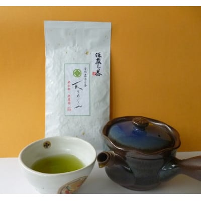 静岡(森町産)  栽培期間中肥料・農薬不使用 　深蒸煎茶「天のめぐみ」 100g×5袋【森町SF】