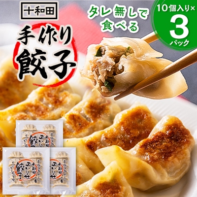タレ無しで食べる十和田の手作り餃子 1パック(10個入り)×3