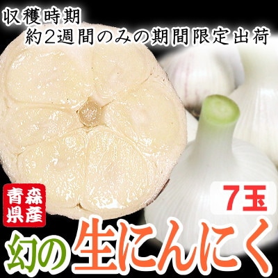 青森県産 厳選 幻の生にんにく 7玉 収穫後2週間のみ限定出荷! サイズ混合(M～2Lサイズ)
