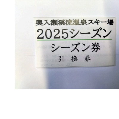 2025年度シーズンいつでも遊べる　大人(中学生以上)　シーズン券(引換券)