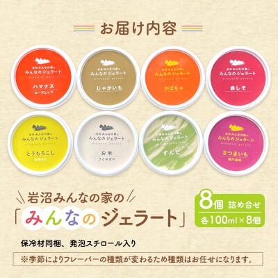 岩沼みんなの家の「みんなのジェラート」8個セット[No.5704-0325]