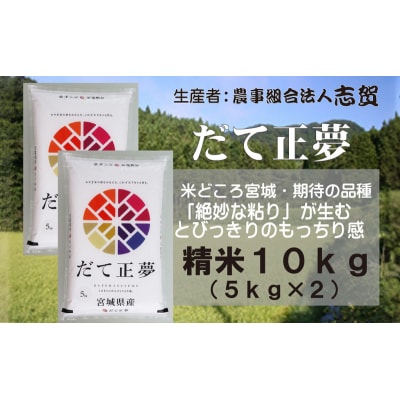 【令和7年産新米】だて正夢 精米10kg (5kg×2)[No.5704-0499]