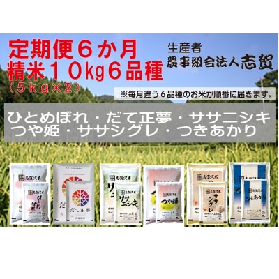 【令和7年産】【6ヶ月定期便】食べ比べ!志賀沢米 10kg [No.5704-0821] 
