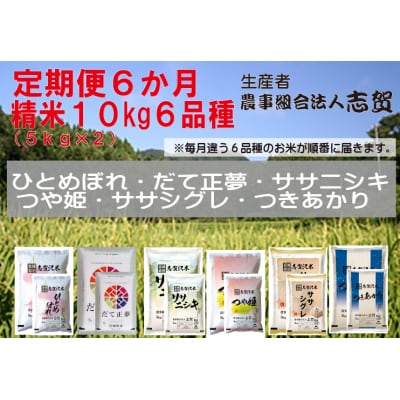 【令和7年産新米】【6ヶ月定期便】食べ比べ!志賀沢米 10kg [No.5704-0821] 