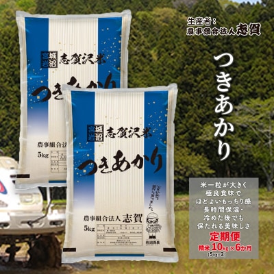 【令和7年産新米】【6ヶ月定期便】つきあかり精米10kg[No.5704-0775]
