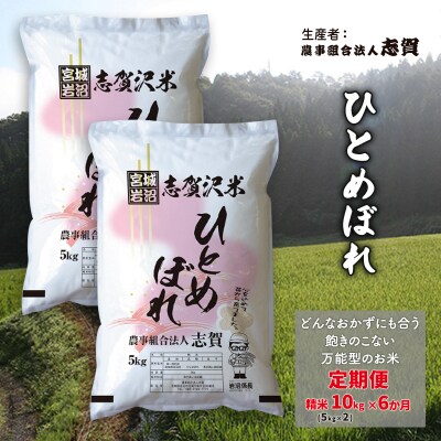 【令和7年産新米】【6ヶ月定期便】ひとめぼれ精米10kg[No.5704-0779]