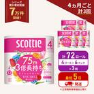 定期便 トイレットペーパー ダブル 3倍長持ち 4R入×6P《計3回》[No.5704-1067]