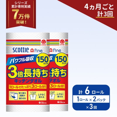 定期便 キッチンペーパー 2P入 キッチンタオル スコッティ《計3回》[No.5704-1096]