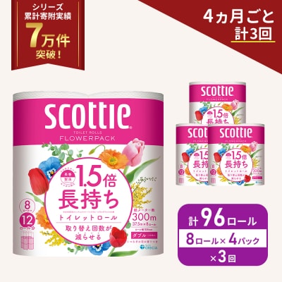 定期便 トイレットペーパー ダブル スコッティ 96R《計3回》 [No.5704-1152]