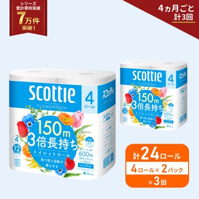 定期便 トイレットペーパー シングル  3倍長持ち 24R《計3回》[No.5704-1182]