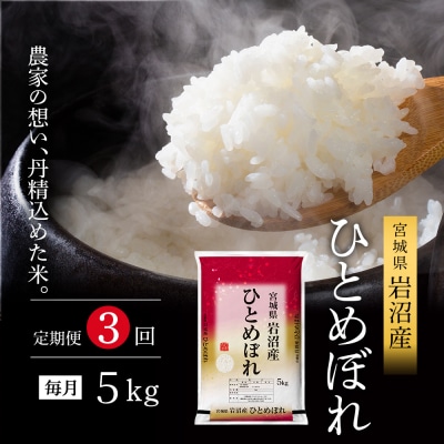【3ヶ月連続定期便】令和7年産 ひとめぼれ 5kg×3回 米 精米[No.5704-1209]