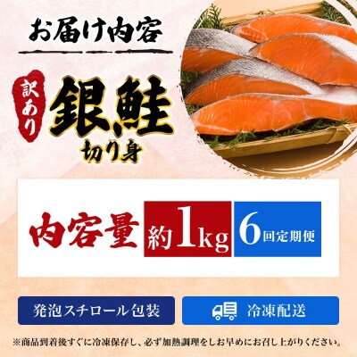 【6か月連続定期便】訳あり 銀鮭 切り身 1kg セット[No.5704-1806]