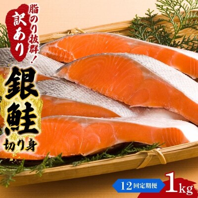 【12か月連続定期便】訳あり 銀鮭 切り身 1kg セット[No.5704-1807]