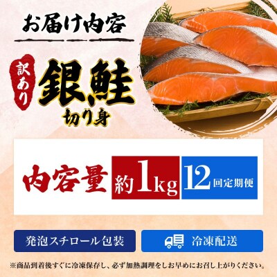 【12か月連続定期便】訳あり 銀鮭 切り身 1kg セット[No.5704-1807]