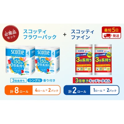 キッチンペーパー+トイレットペーパー シングル2P[No.5704-1770]