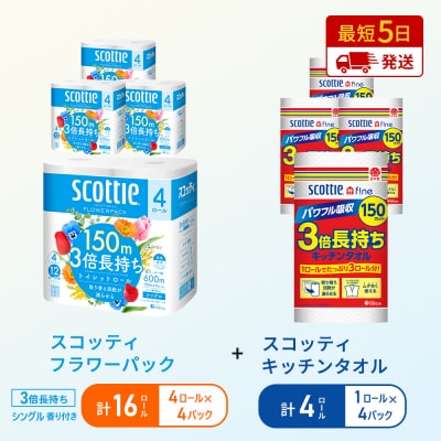 キッチンペーパー+トイレットペーパー 4P[No.5704-1772]
