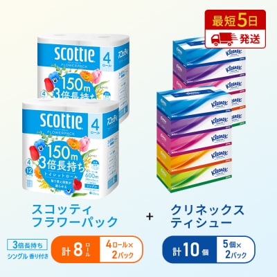 ティッシュ+トイレットペーパー2P[No.5704-1792]
