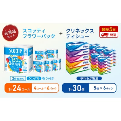 ティッシュ+トイレットペーパー6P[No.5704-1796]