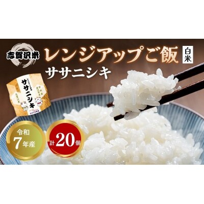 【令和7年産】 ササニシキ 志賀沢米レンジアップごはん20個セット[No.5704-1736]