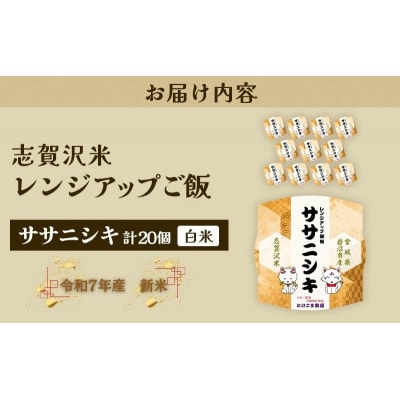 【令和7年産】 ササニシキ 志賀沢米レンジアップごはん20個セット[No.5704-1736]