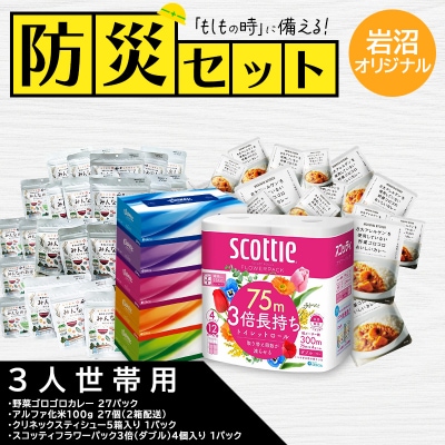 防災セット3人暮らし用 [№5704-1874]