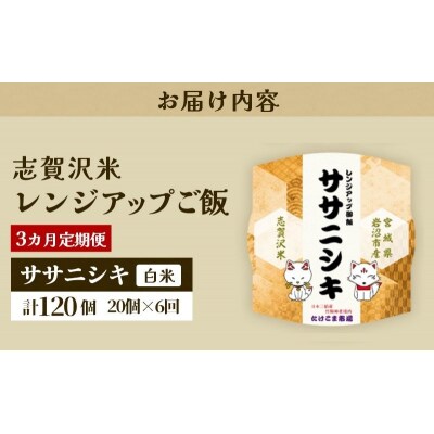 【令和7年産】6ヵ月定期便 ササニシキ レンジアップごはん 20個[No.5704-0942]