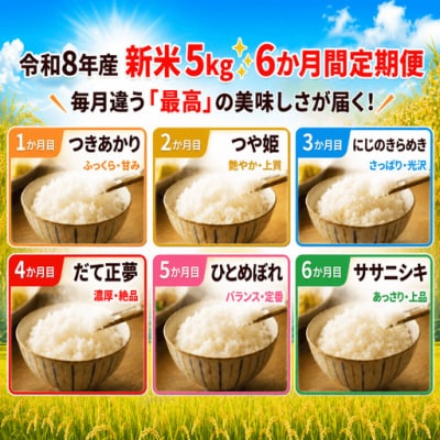 【 令和8年産 】新米 食べ比べセット 定期便 5kg 6ヶ月