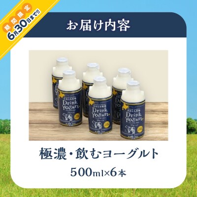 ≪期間限定≫北海道浜中町産【極濃】飲むヨーグルト(500ml×6本)_010305