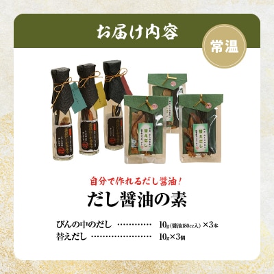 【自分だけの醤油が作れる!!】だし醤油の素キット(3本+詰替用)_H0008-108