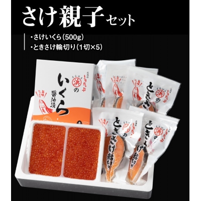 いくら醤油漬け(鮭卵)&ときさけ輪切りの親子セット(約1kg)_H0001-036