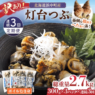 【訳あり】<全3回・連続>灯台つぶ定期便【総重量2.7kg】_H0023-059