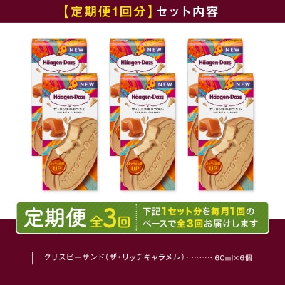 <全3回定期便・連続>ハーゲンダッツ『クリスピーサンドセット(ザ・リッチキャラメル味)計18個』