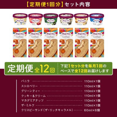 <全12回定期便・連続>ハーゲンダッツ『ミニカップ&クリスピーサンド　144個』_H0026-043