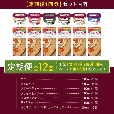 <全12回定期便・連続>ハーゲンダッツ『ミニカップ&クリスピーサンド　144個』_H0016-139