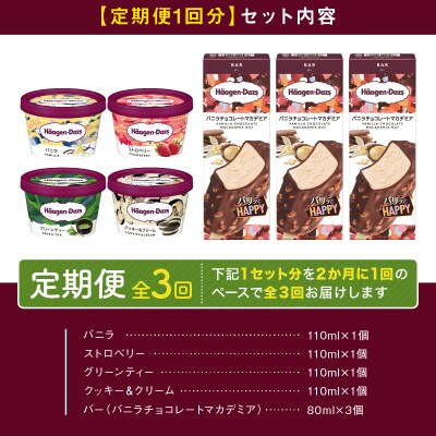 <全3回定期便・隔月>ハーゲンダッツ『ミニカップ&バーセット(合計21個)』_H0016-175