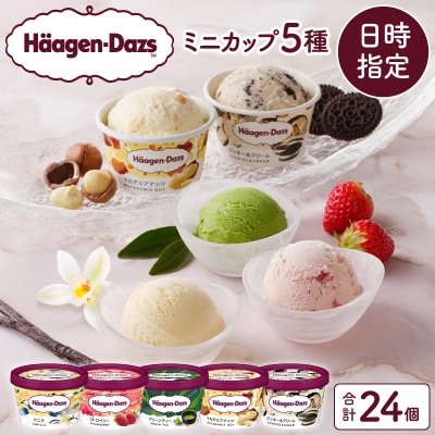【着日指定できます!!】ハーゲンダッツ『定番ミニカップ5種セット(合計24個)』_H0016-133