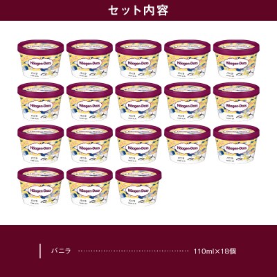 ハーゲンダッツ『ミニカップ18個セット(バニラ味)』アイスクリーム_H0016-020