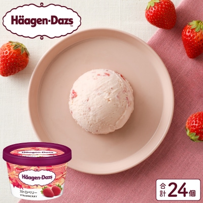 ハーゲンダッツ『ミニカップ24個セット(ストロベリー味)』アイスクリーム_H0016-130