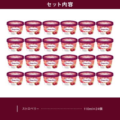 ハーゲンダッツ『ミニカップ24個セット(ストロベリー味)』アイスクリーム_H0016-130