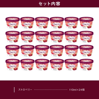 ハーゲンダッツ『ミニカップ24個セット(ストロベリー味)』アイスクリーム_H0016-130