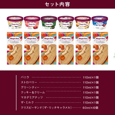 ハーゲンダッツ『ミニカップ(6個)&クリスピーサンド(6個)』アイスクリーム_H0016-035